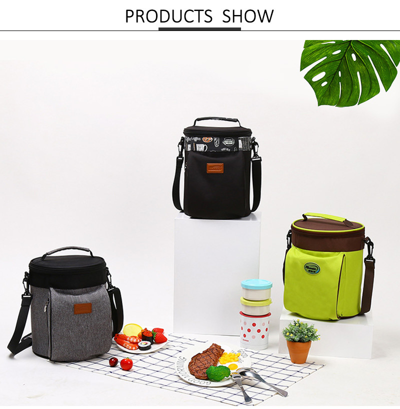 Round Heated L20*D20cm BPA free Thermal Lunch Tote