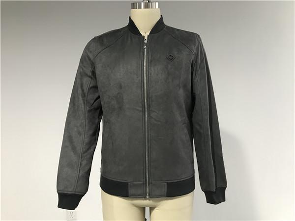 Buy cheap Slim Fit Mock Suede Mens Baseball Jacket With Metal Zip Rib Collar TW66041 from wholesalers
