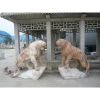 Buy cheap Pink marble lions sculpture with base product