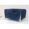 Buy cheap 245cm Length Navy Blue 3 Seater Velvet Chesterfield Sofa For Villa from wholesalers