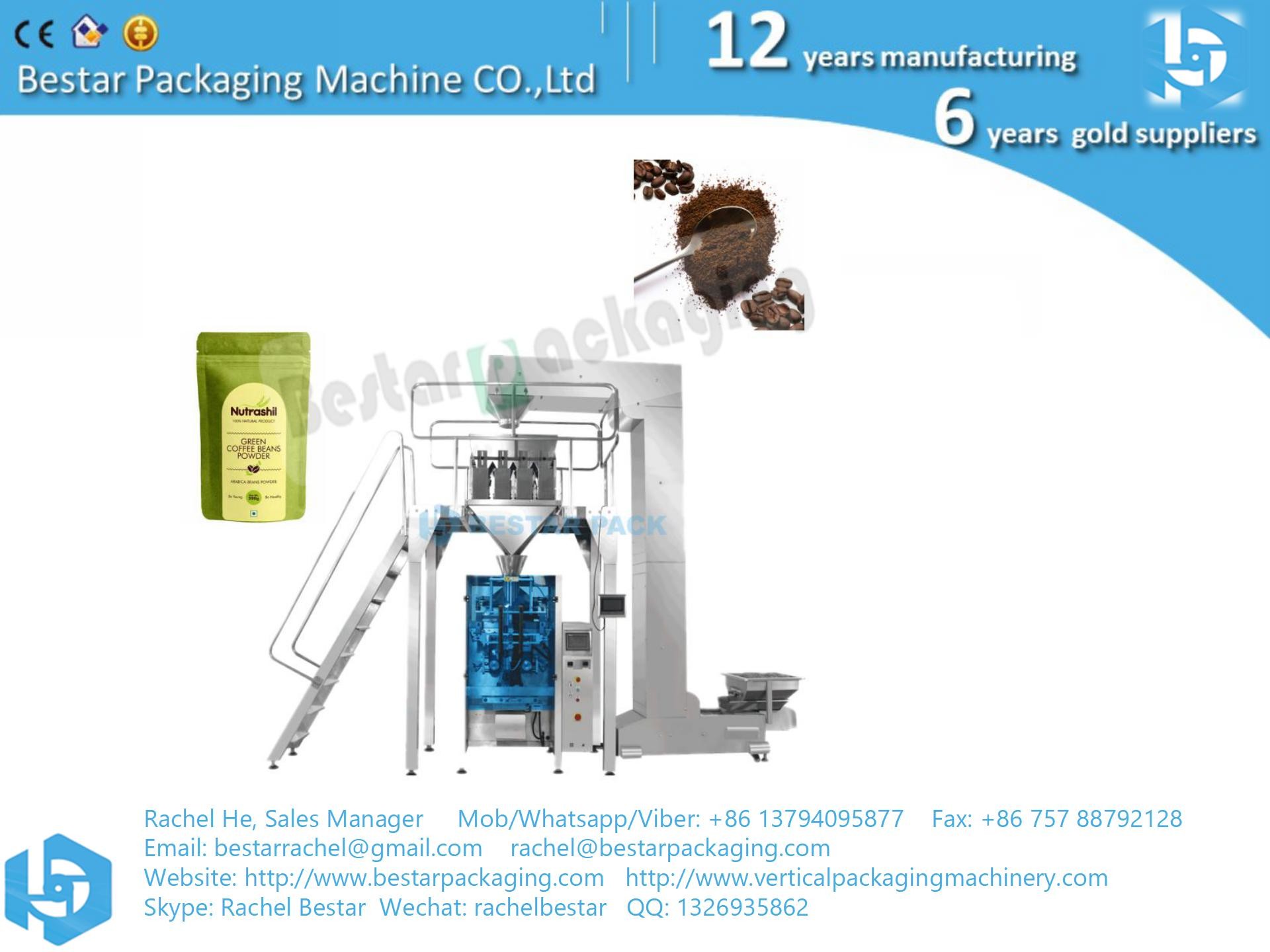 2020 New design whole bean coffee packaging machine PE roll film