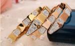 Trendy Fashion Snake Rose Gold Bangle for Girl Gemstone and Crystal Bangle Cuff
