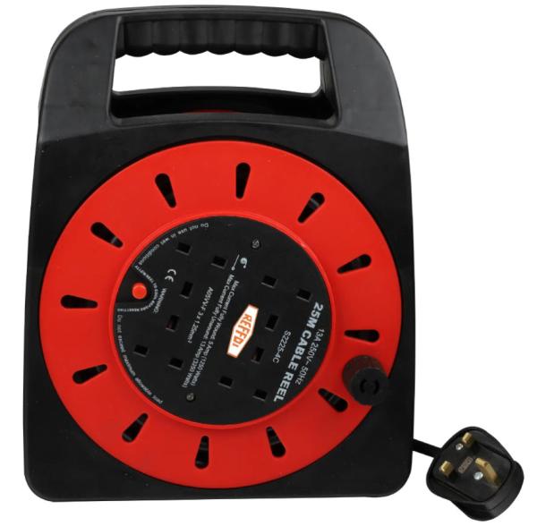 Buy cheap UK Mobile Cable Reel Outdoor Mobile Socket Wheel Reel Spool Four Sockets Cable Reel Power Cable from wholesalers