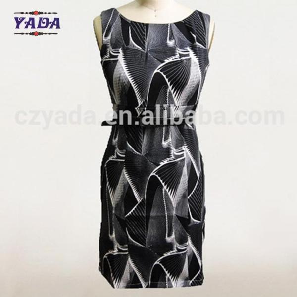 Buy cheap Women print long fashion a line dress ladies sexy women clothing dresses lady with waist belt from wholesalers