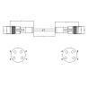 Buy cheap Female To Female M8 Waterproof Connector 3 Pin REACH With Cable from wholesalers