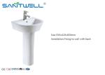Modern OEM Bathroom Ceramic Pedestal Hand Wash Basin Temperature > 1280 °C