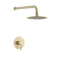 Buy cheap Round 8 Inches Wall Mounted Shower Set , 2CM Gold Faucet Trim Kit product