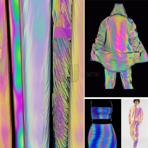 Buy cheap 1.37m*100m Clothes Soft Rainbow Reflective Fabric from wholesalers