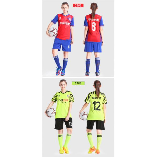 Women's soccer wear Sports suit Customized logo girls short sleeve primary and middle school students match training team jersey