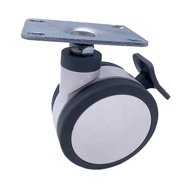 Quality 4 Inch TPR Tread Swivel Medical Caster Wheels Twin Wheel With Brake for sale