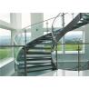 Buy cheap Tempered Glass Tread Curved Staircase Building Curved Stairs With Stainless steel fence from wholesalers