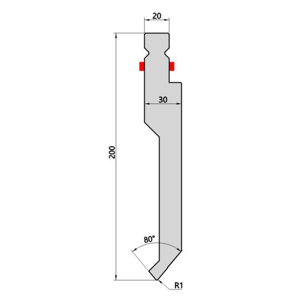 Buy cheap LS10.62 Quicklock Press Brake Punch 80 Degree Induction Hardening from wholesalers