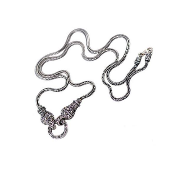 Buy cheap 925 Sterling Silver Wheat Chain Necklace Thai Vintage Marcasite Necklace (N111701) from wholesalers