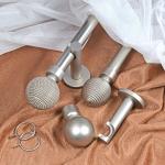 28mm Plane Iron Pipe Curtain Rods Set Stainless Nickel Iron Ball Finial For