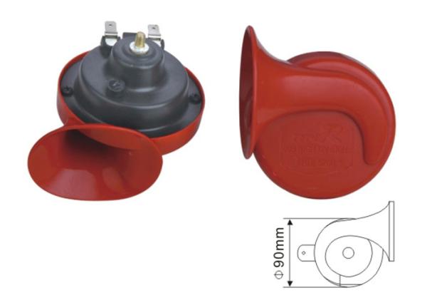 EST1001H 12V/24V Red Snail Shape Car Horn Truck Electric Vehicle Horn 100-115DB