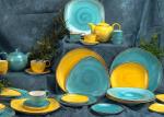 Buy cheap FDA Restaurant Porcelain Blue Color Glazed Dinnerware Sets from wholesalers