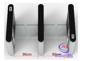 China Wide Lane Pedestrian Swing Gate , Automatic DC Entrance Barrier Gate Office Building on sale