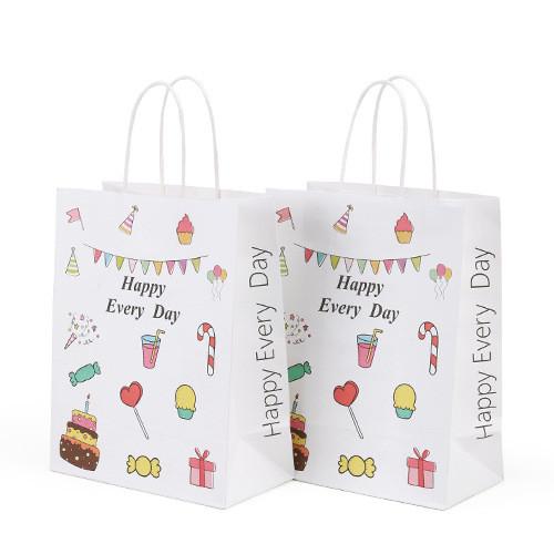 Buy cheap Custom Plated Cake Bread Food Packaging Shopping Kraft Handle Paper Bags With Logo from wholesalers