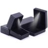 Buy cheap Black Handmade LED Light Jewelry Box for Hanhong Custom Logo Leather Packaging from wholesalers