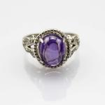 Gemstone Jewelry 8mmx10mm Ruby Cubic Zirconia 925 Silver Ring (R74)