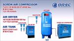 Buy cheap AA4C  split type 7.5kw Screw air compressor air pump air source in workshop tire inflate pump reciprocating direct drive from wholesalers