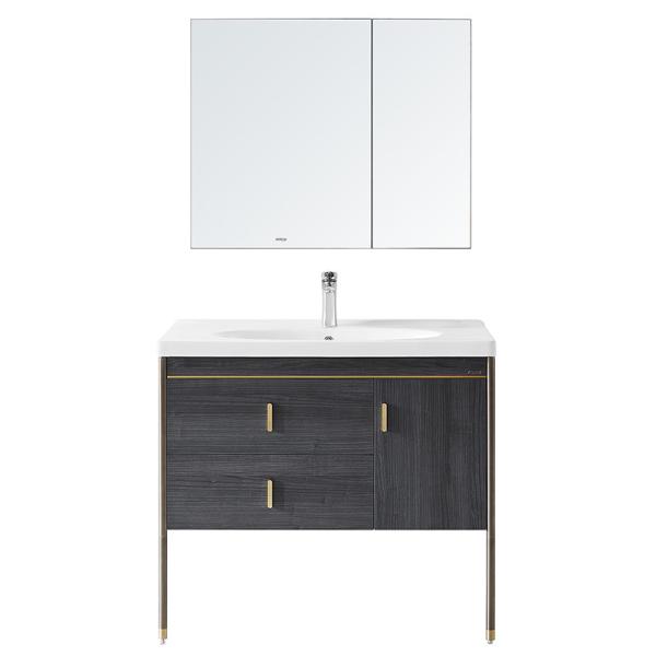 Buy cheap Multilayer Solid Wood Bathroom Cabinet , ARROW Basin Cabinet With Mirror from wholesalers