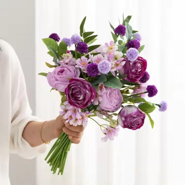 Buy cheap Wholesale Artificial Rose Flowers Bouquets Silk Wedding Flowers Bouquets for Wedding Party Decoration from wholesalers