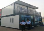 Color - Coated Prefab Container House With Glass Doors / Decorative Fence