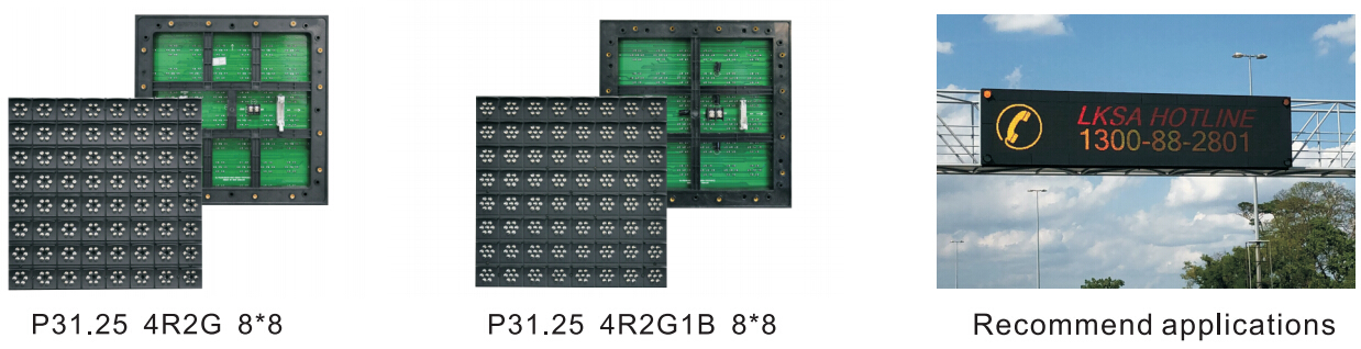 Highway Gantry Traffic Display LED Module P20 P25 P16 with Waterproof Pixel Pitch