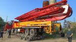 Red Concrete Pump Truck 56m Truck Mounted Pump Heavy Equipment Concrete Boom