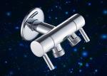 Toilet Angle Valve Double Outlet Connect / Angle Control Valve With Zinc Alloy