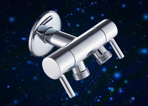 Buy cheap Toilet Angle Valve Double Outlet Connect / Angle Control Valve With Zinc Alloy Knob from wholesalers