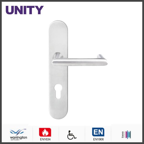 Buy cheap EN1634-1 fire rated ss commercial door handle with long backplate from wholesalers
