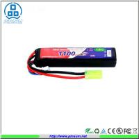 Buy cheap Rechargeable RC Airsoft LiPo Battery Packs 15C 7.4V 1100mAh Long Bar Battery product