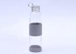 Round Glass Drinking Bottle With Silicone Sleeve Heat Resistant Feature
