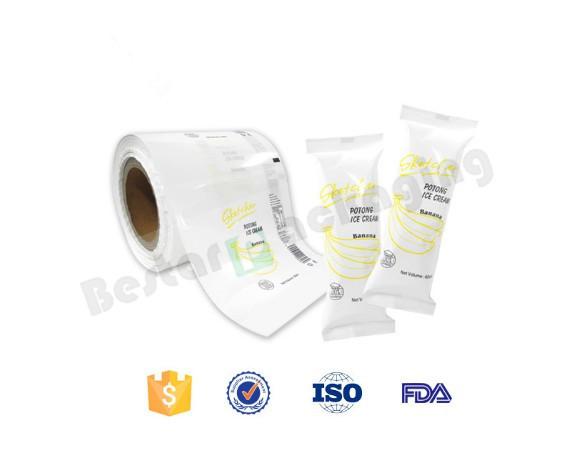 Buy cheap White flexible printing ice cream popsicle packaging roll film with bestar packaging machine from wholesalers
