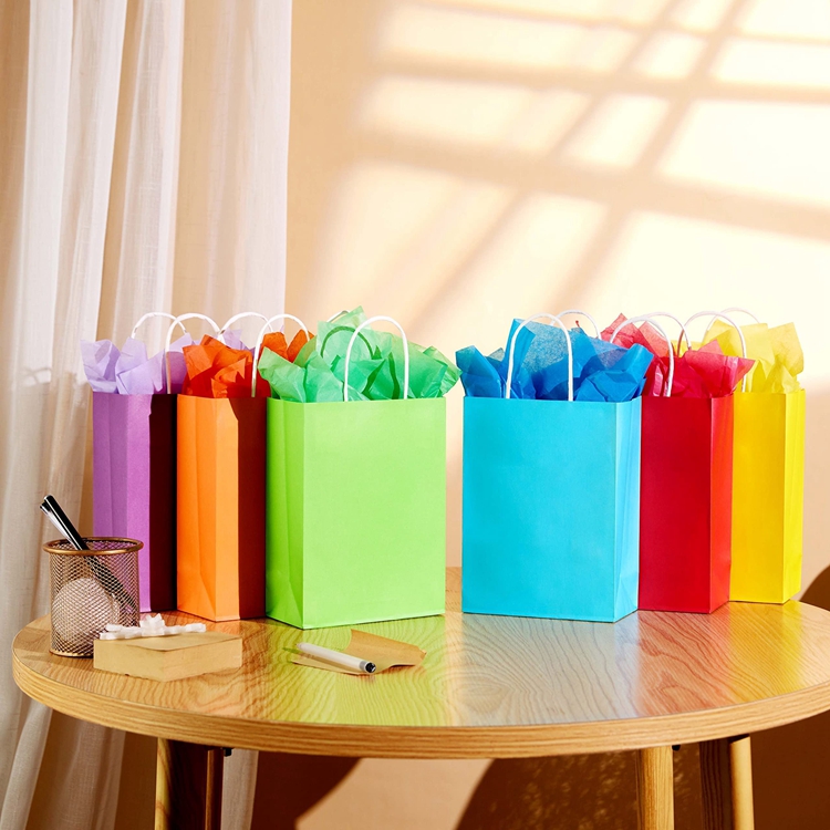 Valentine's Day 2024 Small Gift Shopping Kraft Paper Bags for Jewelry in Custom Color