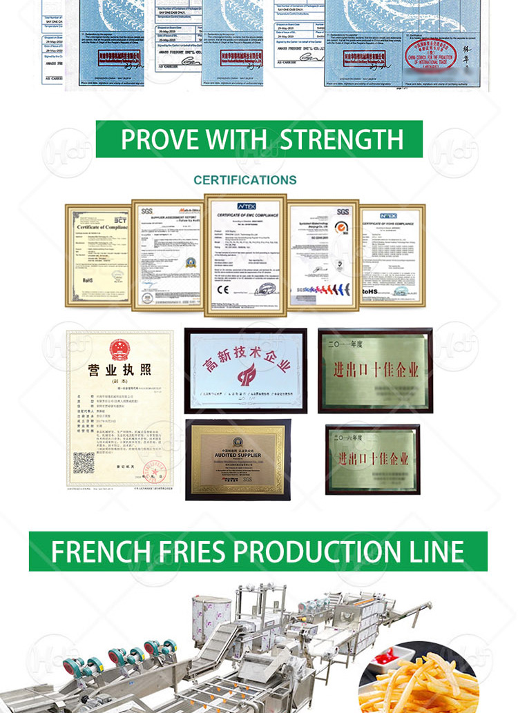 Fully Automated Chips Production Line Potato French Fries Production Line