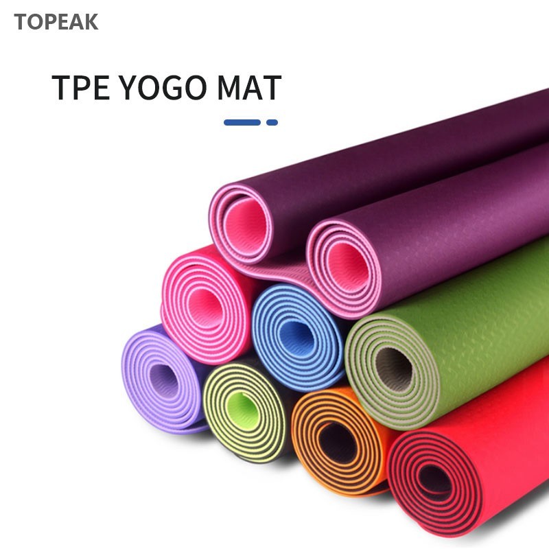 Red Pink Purple Double Two Color Yoga Mat Tpe Material 8mm 10mm Exercise Mat