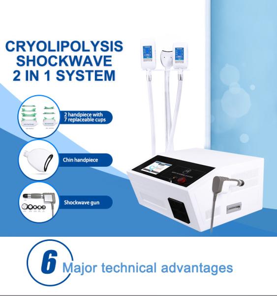 Cryolipolysis Fat Freezing Shockwave Therapy Combo Machine For Fast Fat