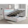 Buy cheap Crushed Velvet Gas Lift Storage Bed Modern Upholstered Grey With LED Light from wholesalers