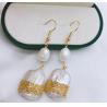 Buy cheap Natural Baroque Pearl Earring Fashionn Baroque Statement Wide Pearl Metallic Hoop Earring For Women New Big pearl Earing from wholesalers