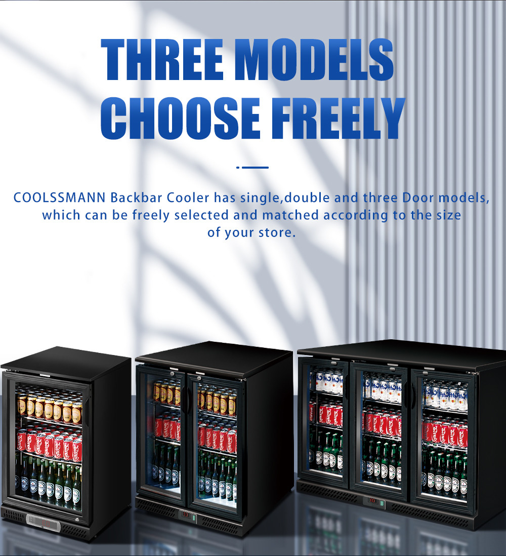 Double Layer Backbar Cooler Wire Tube Condenser Glass Display Fridge