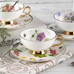 Kitchenware Smooth Gently 230ml Personalised Bone China Tea Cups With Spoon
