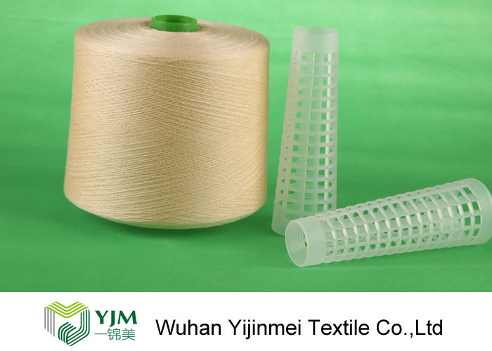 Red / White / Yellow Z Twist Polyester Dyed Yarn For Virgin Sewing Thread