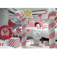 Buy cheap Oversize Shop Display Christmas Decorations Pink And White Fiberglass Candy product