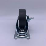 1.5 Inch Grey TPR Tread Plain Bearing Swivel Plate Caster with Brake