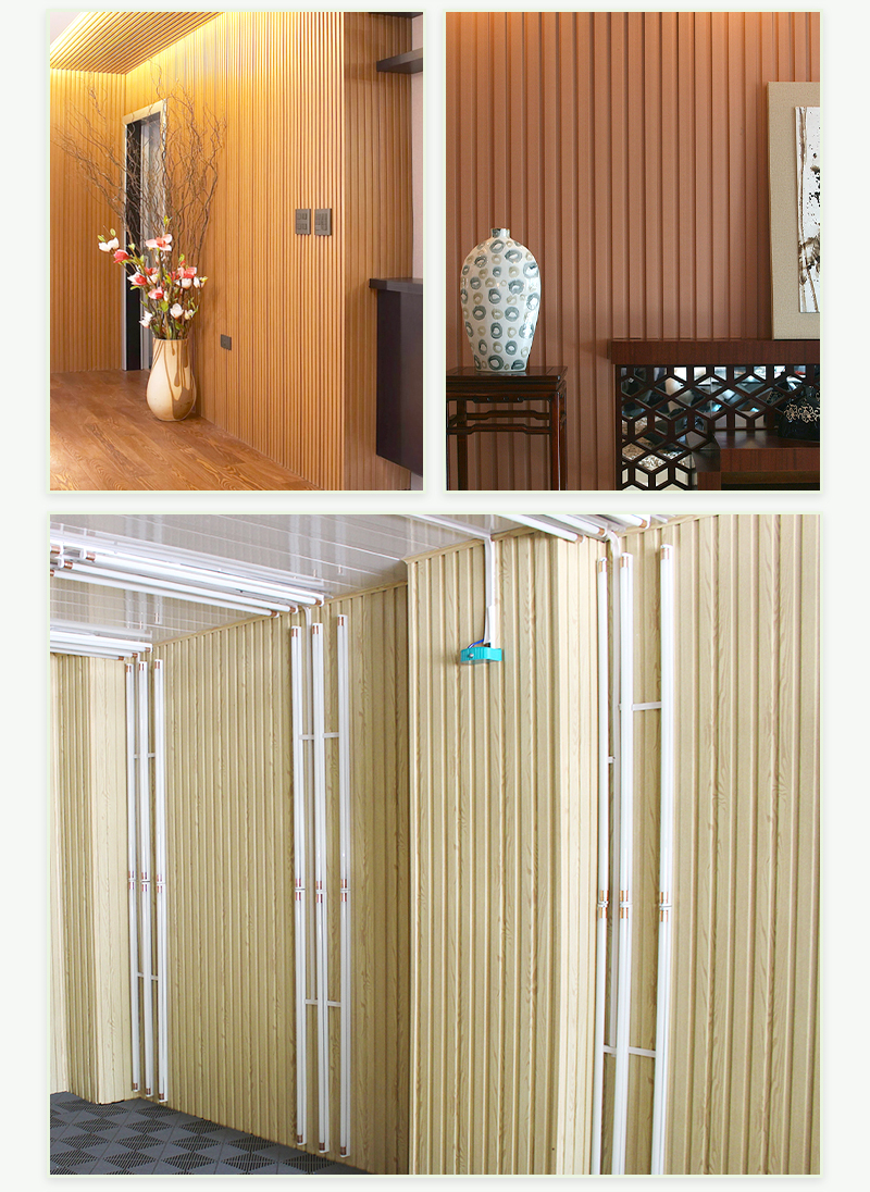 Interior PVC Wall Ceiling Panel WPC Plastic Composite Cladding Wood Strip