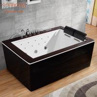 Buy cheap 2 Person Freestanding Jetted Bathtub Hotel Indoor Whirlpool Wooden Top product