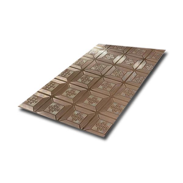 Buy cheap 3.0Mm Thickness Etched Stainless Steel Sheet Decorative Color Embossed Steel Plate Panel Wooden Colored from wholesalers